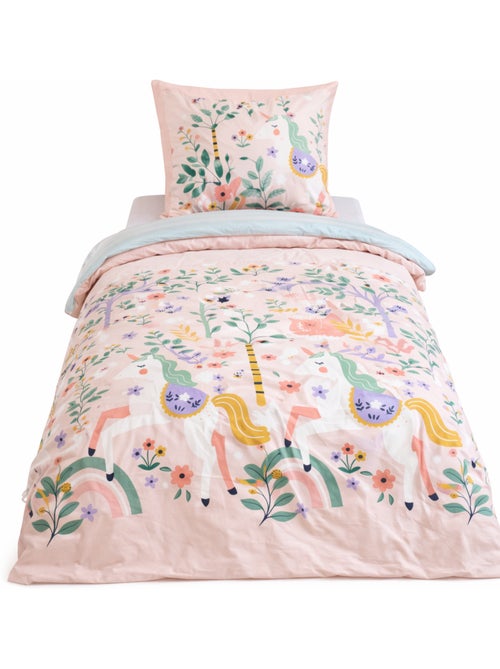 Parure de lit enfant réversible motif licorne 140x200cm - 140x200 / rose - Kiabi Parure de lit enfant réversible motif licorne 140x200cm - 140x200 / rose - Kiabi
