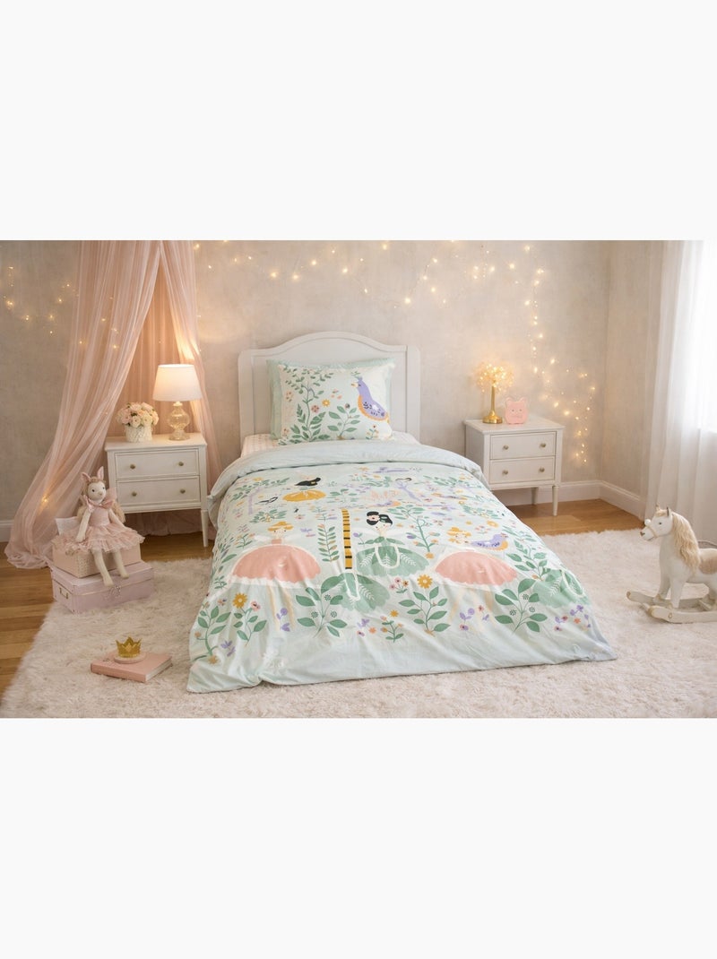 Parure de Lit Enfant Réversible motif Licorne 140x200cm Rose - Kiabi