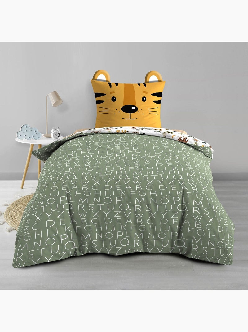 Parure de lit enfant réversible TIGRY Vert - Kiabi
