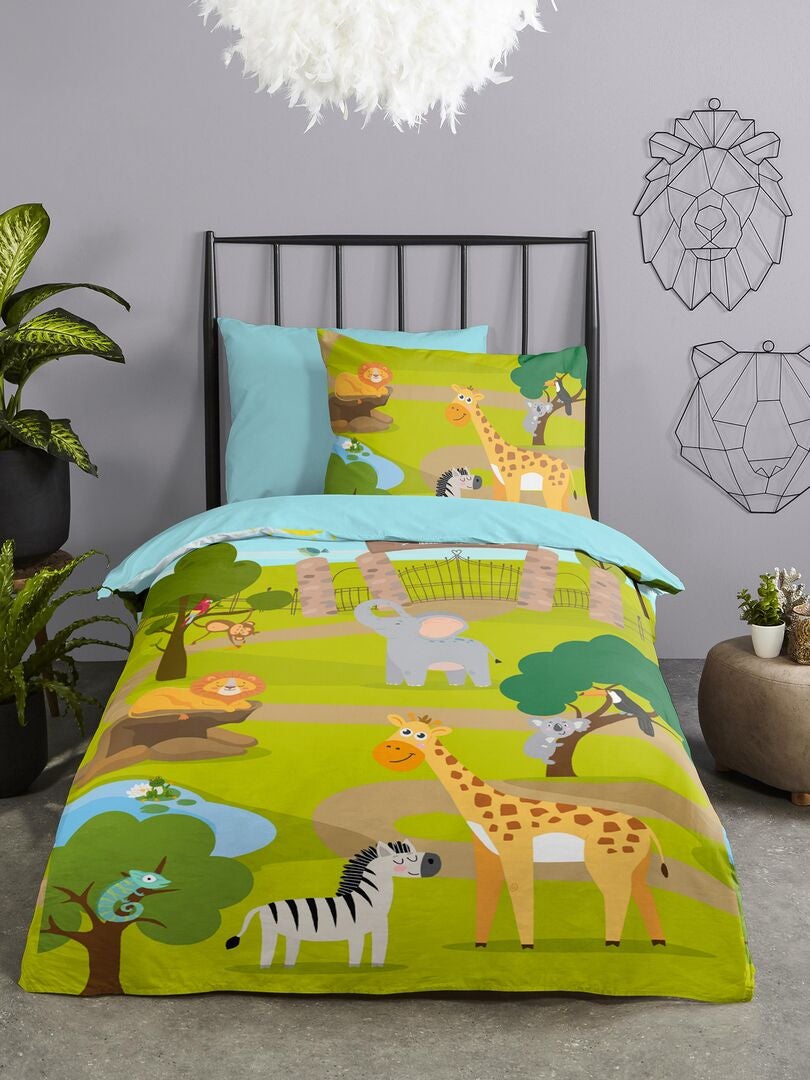 Parure de lit enfant 'safari' vert - Kiabi