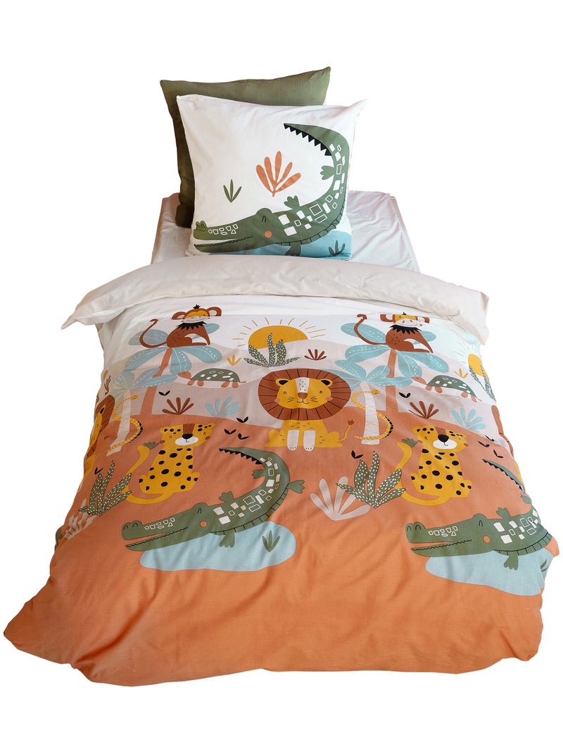 Parure de lit enfant SAVANE coton BCI MIG Taie 63x63 cm Multicolore - Kiabi