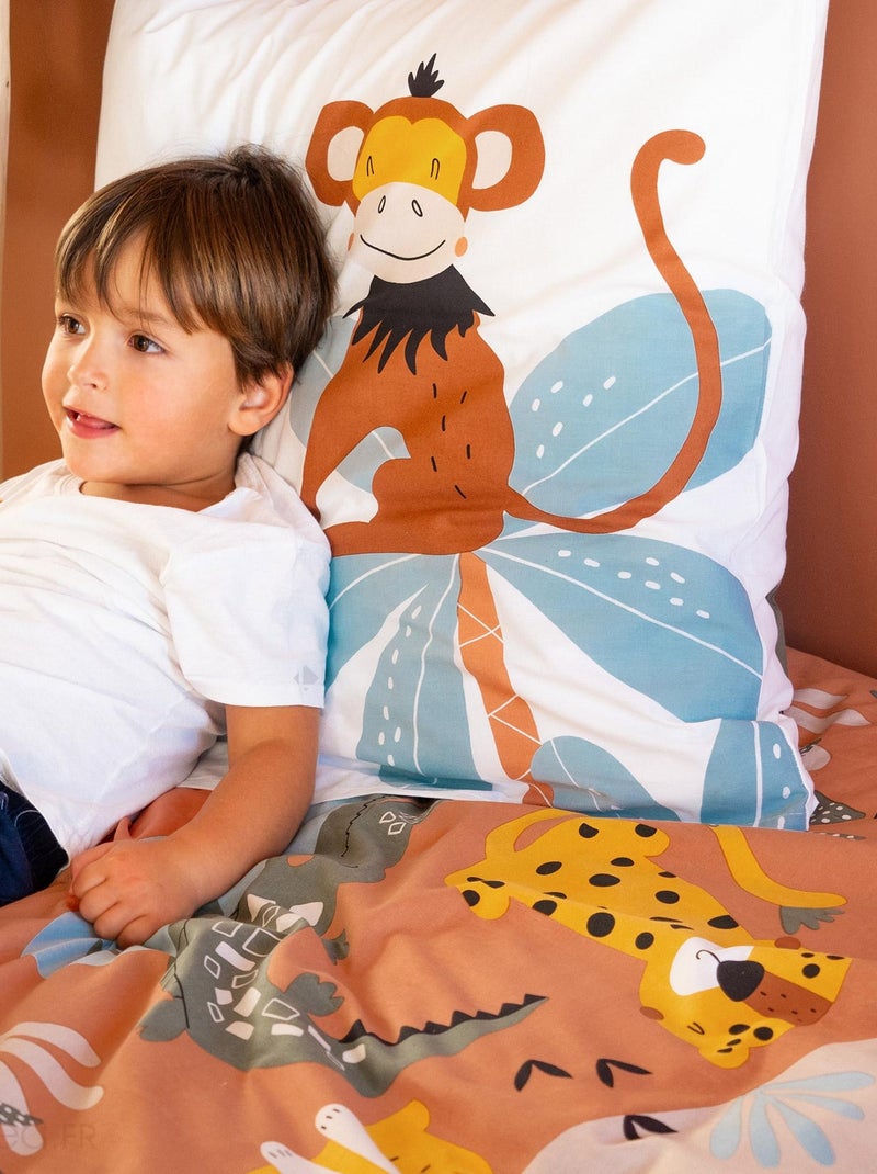 Parure de lit enfant SAVANE coton BCI MIG Taie 63x63 cm Multicolore - Kiabi