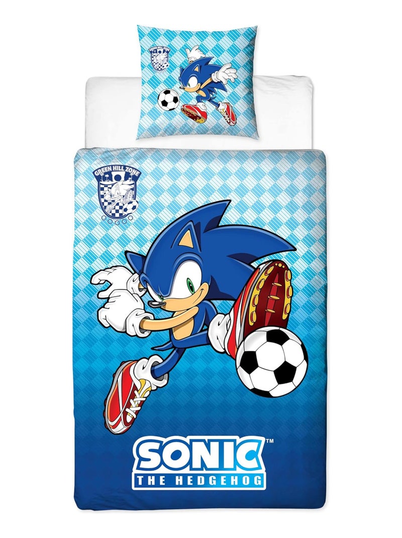 Parure de Lit Enfant Sonic Football Bleu - Kiabi