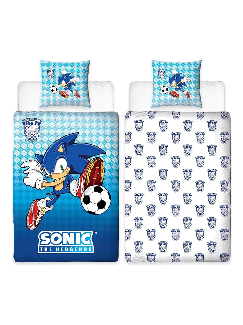 Parure de Lit Enfant Sonic Football Bleu - Kiabi