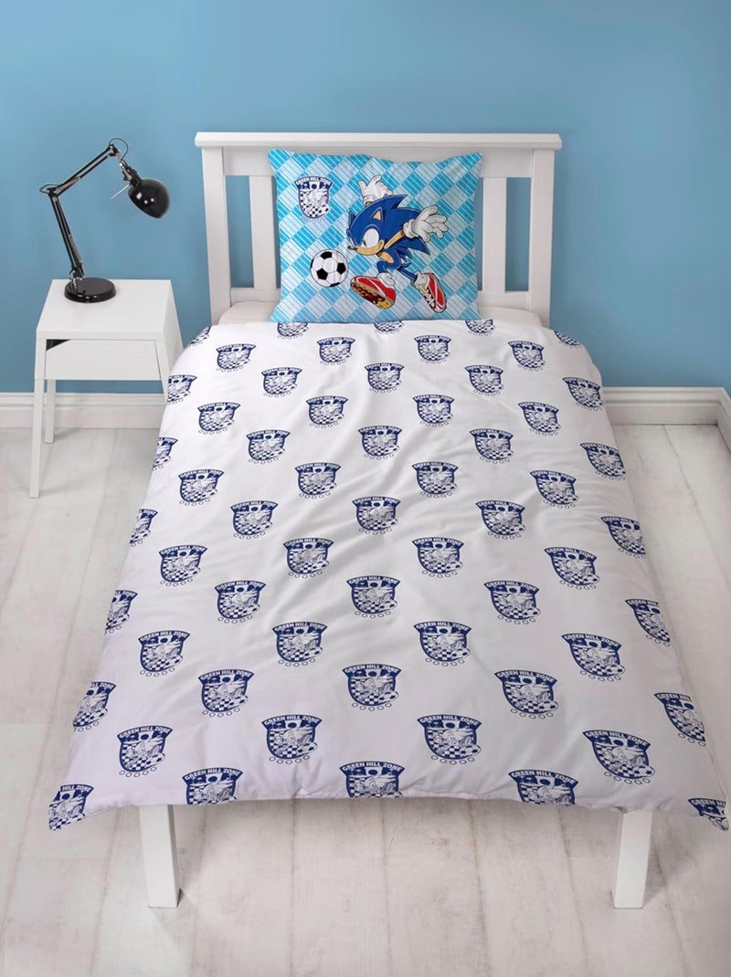Parure de Lit Enfant Sonic Football Bleu - Kiabi