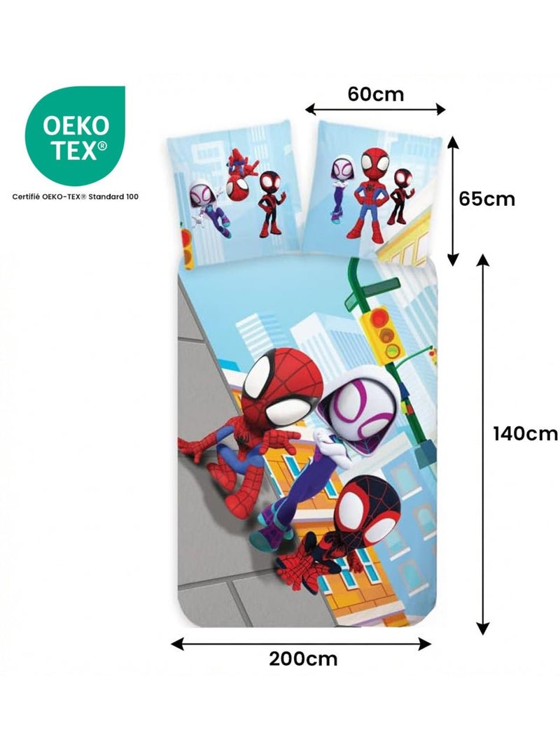 Parure de lit enfant Spider-Man avec Ghost-Spider – 100% coton Bleu - Kiabi