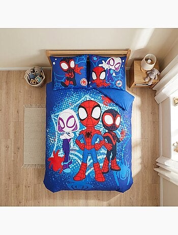Parure de lit enfant Spider-Man avec Ghost-Spider et Miles Morales – 100% coton