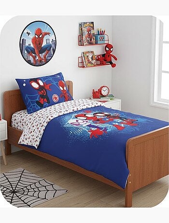 Parure de lit enfant Spider-Man avec Ghost-Spider et Miles Morales – 100% coton