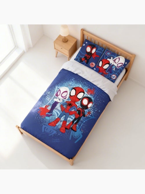 Parure de lit enfant Spider-Man avec Spidey, Ghost-Spider et Spin réversible – 100% coton - Kiabi