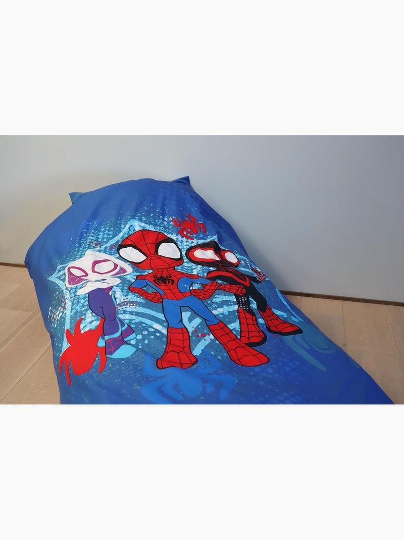 Parure de lit enfant Spider-Man avec Spidey, Ghost-Spider et Spin réversible – 100% coton Bleu - Kiabi