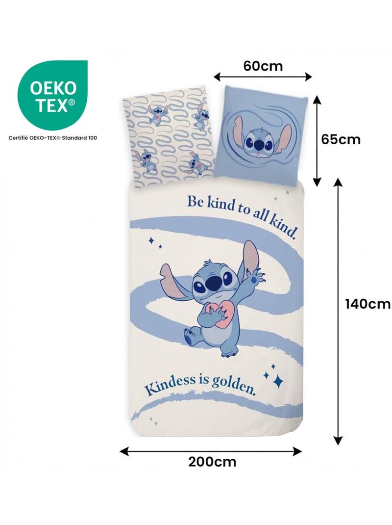 Parure de lit enfant Stitch réversible – 100% coton Bleu - Kiabi