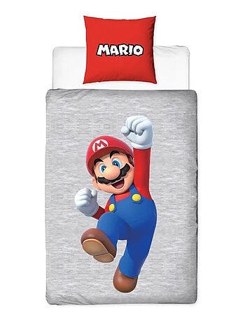 Parure de Lit Enfant Super Mario Imprimée Réversible Lit 1 Place, LUIGI et MARIO