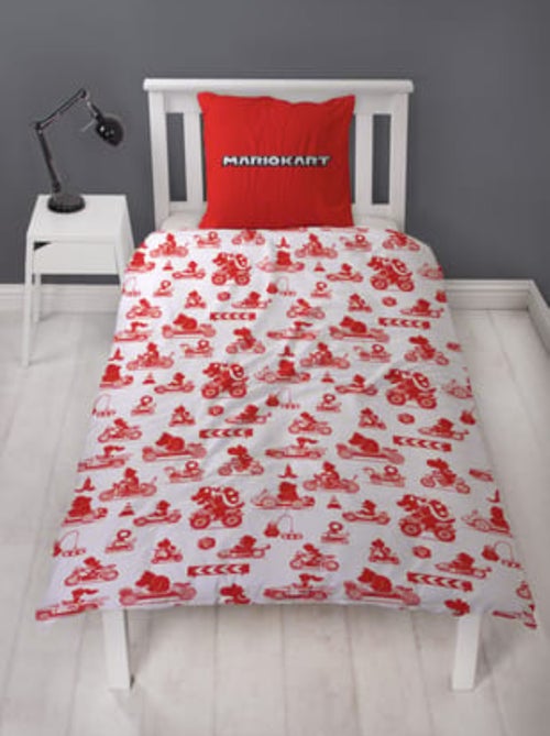 Parure de Lit Enfant Super Mario, Microfibre Oeko-Tex, Imprimée Réversible, Lit 1 place, MARIO KART - Kiabi