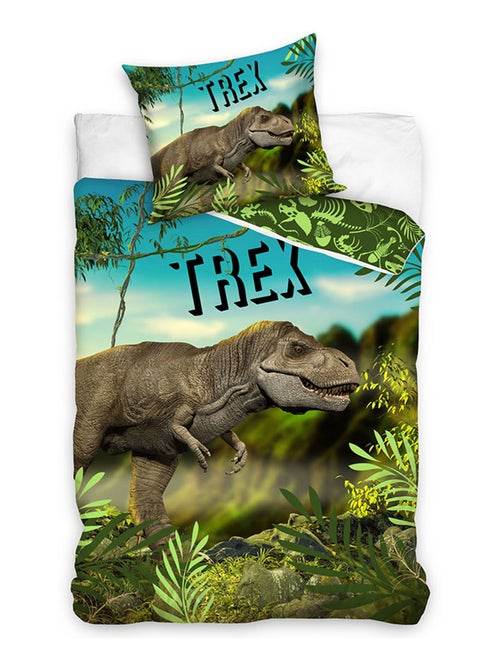 Parure de lit enfant T Rex 100% coton - Kiabi