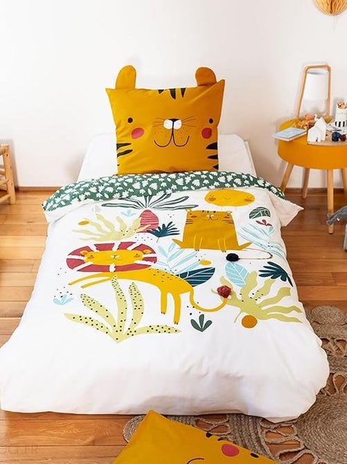 Parure de lit enfant Tigre - 100% coton 57 fils/cm² - Kiabi