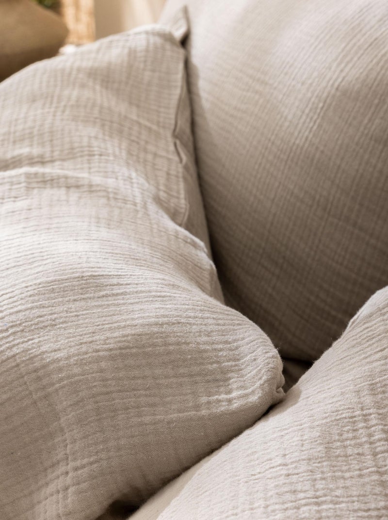 Parure de lit enfant unie en coton, GAZE DE COTON Beige clair - Kiabi