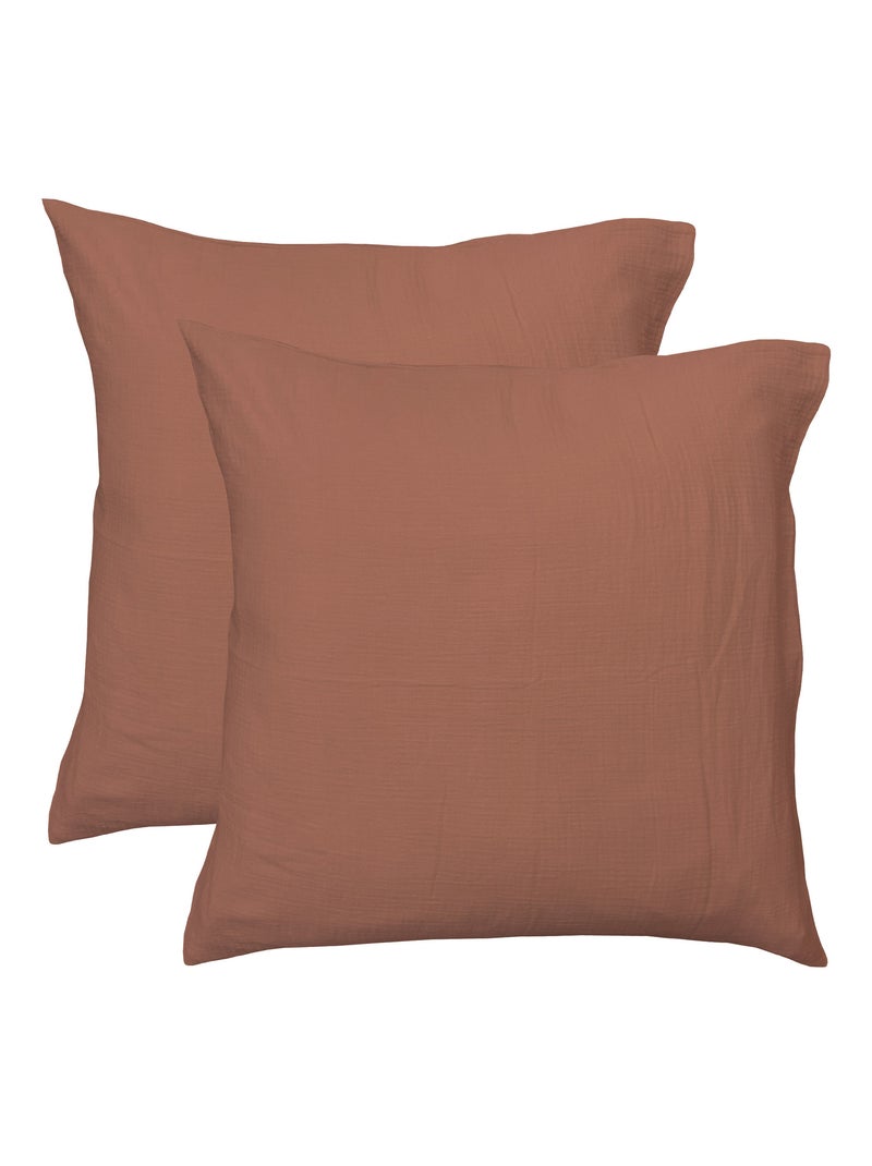 Parure de lit enfant unie en coton, GAZE DE COTON Terracotta - Kiabi