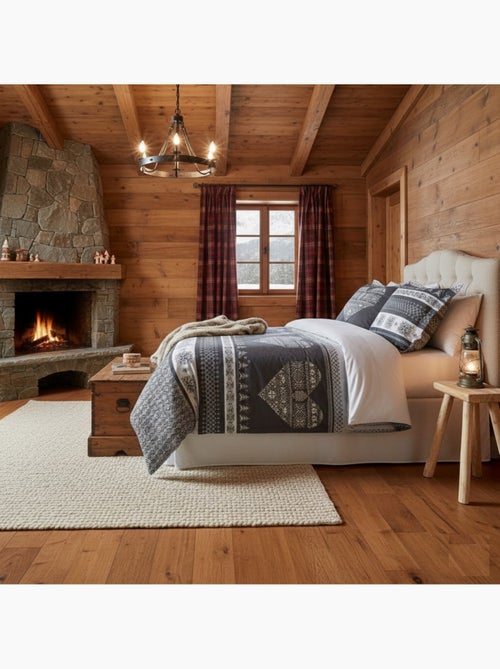 Parure de lit Esprit Chalet coeur - Kiabi