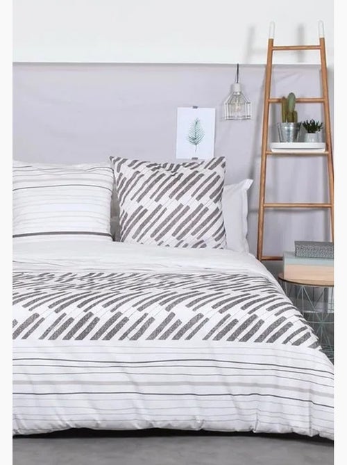 Parure de lit ethnique - cote deco - 240x220 cm - 100% coton - imprimé graphique - 2 taies 65x65 cm - Kiabi