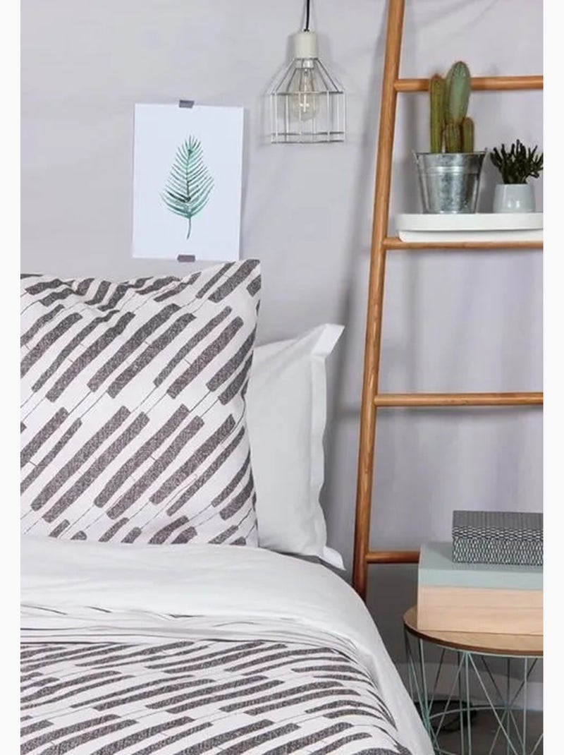 Parure de lit ethnique - cote deco - 240x220 cm - 100% coton - imprimé graphique - 2 taies 65x65 cm Blanc - Kiabi