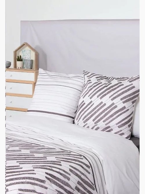 Parure de lit ethnique - cote deco - 240x220 cm - 100% coton - imprimé graphique - 2 taies 65x65 cm - Kiabi