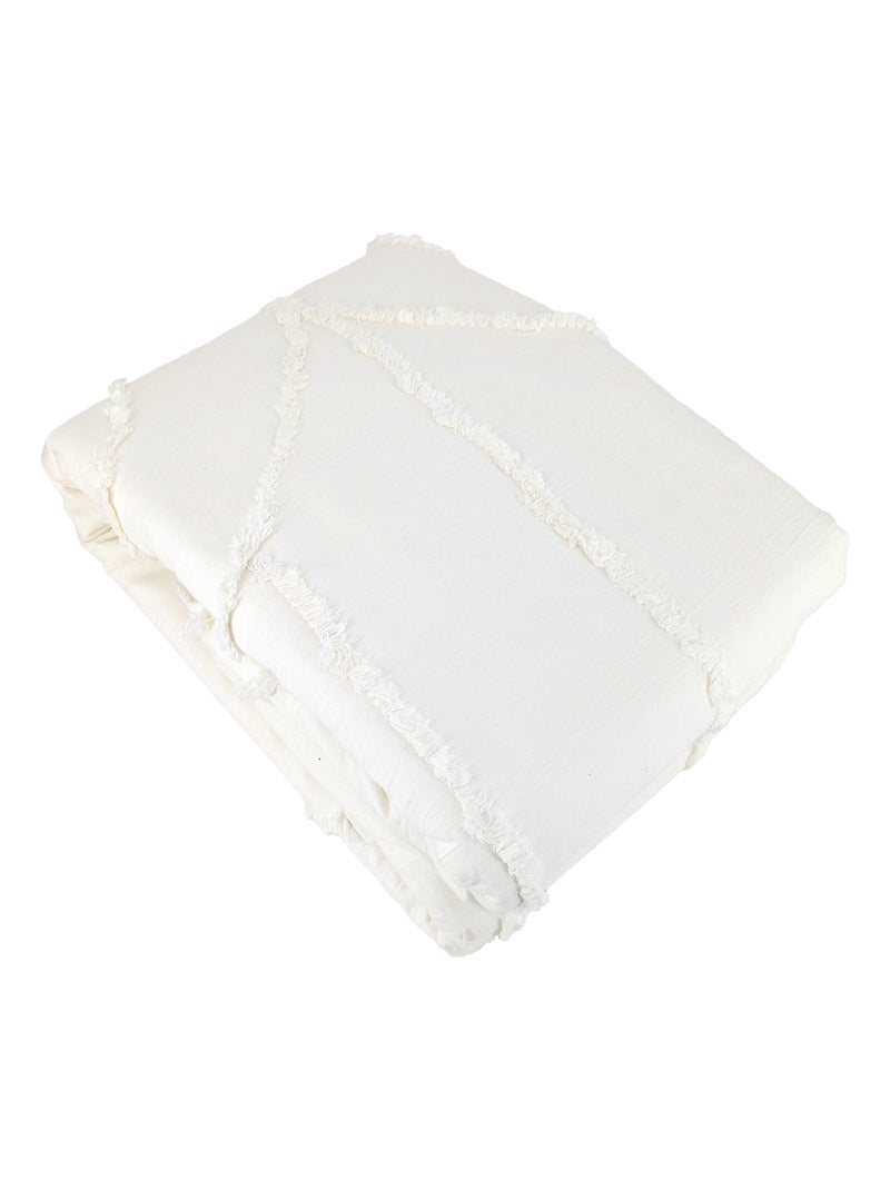 Parure de lit FAR coton lavé Taie 63x63 cm Blanc - Kiabi