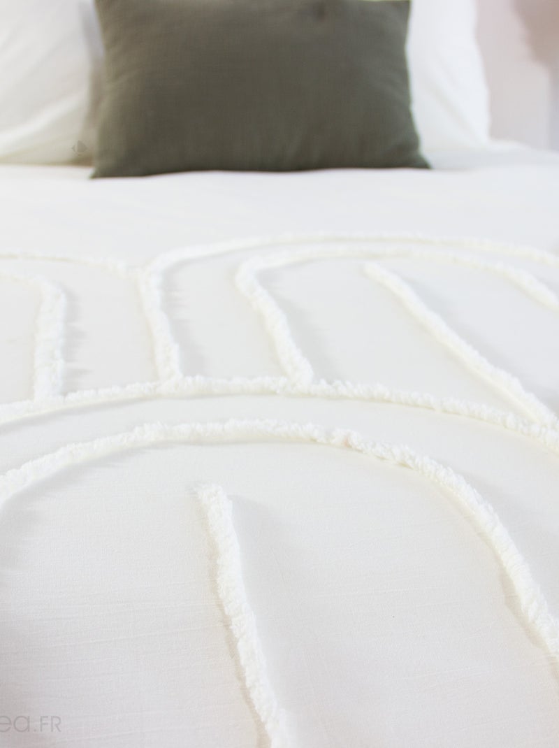 Parure de lit FAR coton lavé Taie 63x63 cm Blanc - Kiabi
