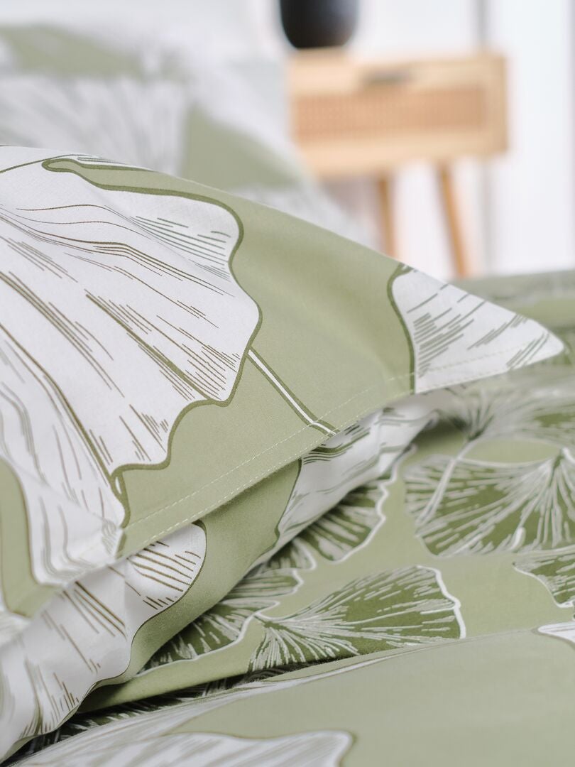 Housse De Couette 140X200 Enfant Feuille Palmier Marron Parure De Lit 1 Personne Avec Fermeture