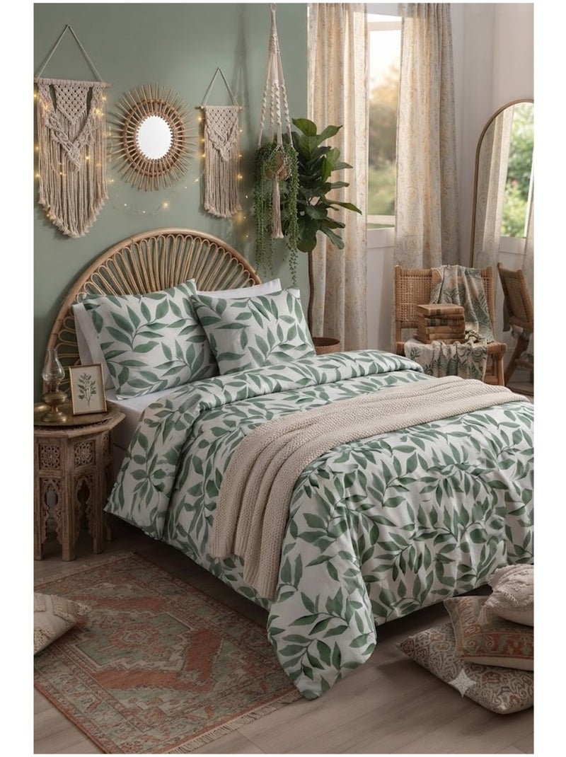 Parure de lit Feuillage Ajanie Vert - Kiabi