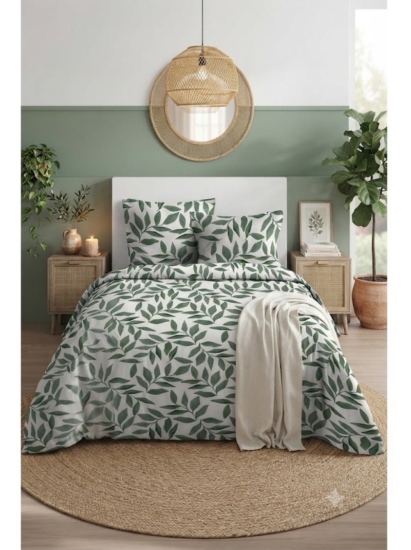 Parure de lit Feuillage Ajanie Vert - Kiabi
