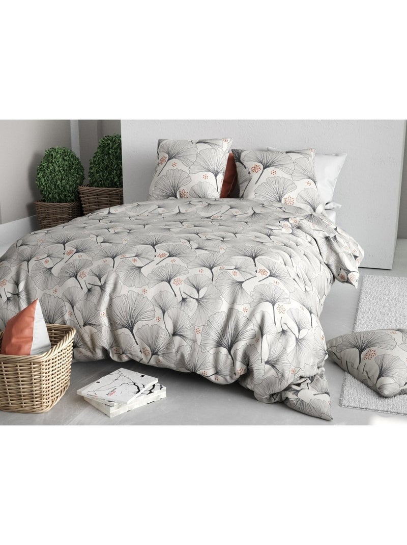 Parure de lit Feuillage gincko Blanc - Kiabi