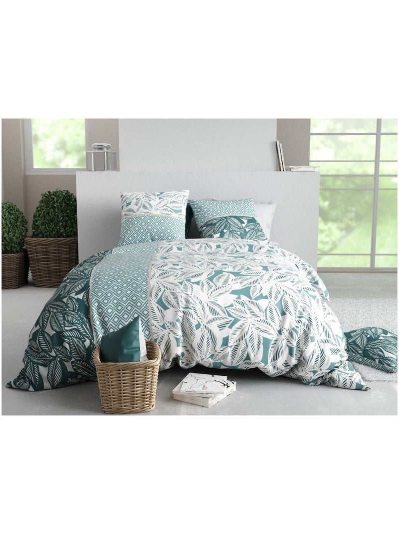Parure de lit Feuillage lumineux Bleu - Kiabi
