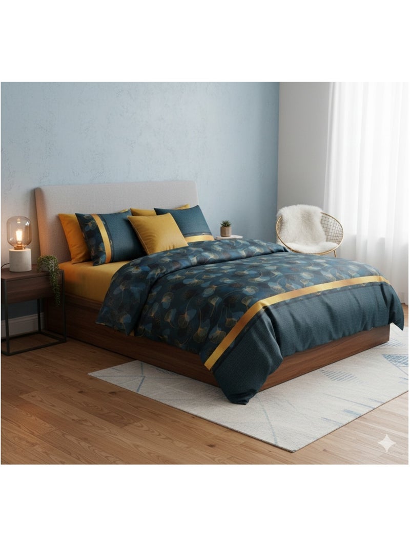Parure de lit Feuilles Gincko Bleu - Kiabi