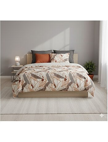 Parure de lit Feuilles graphique skyra