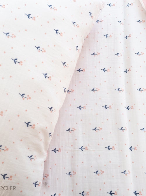 Parure de lit FIORI double gaze de coton - Kiabi
