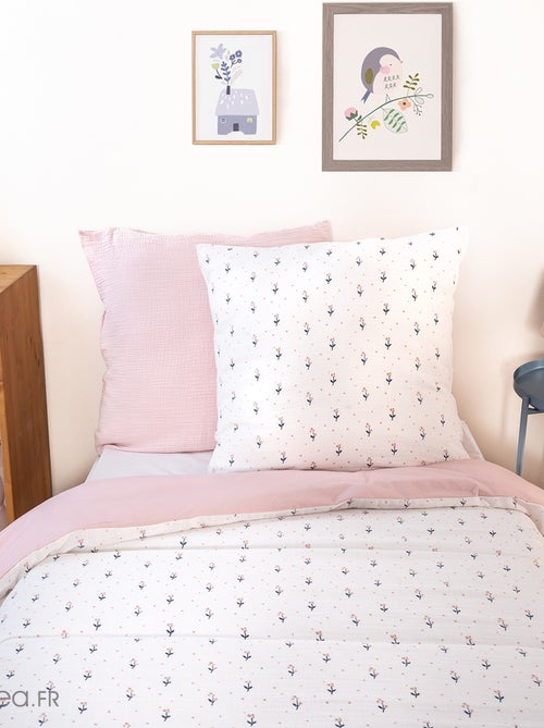 Parure de lit FIORI double gaze de coton - Kiabi