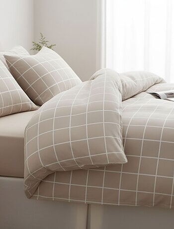 Parure de lit flanelle à carreaux