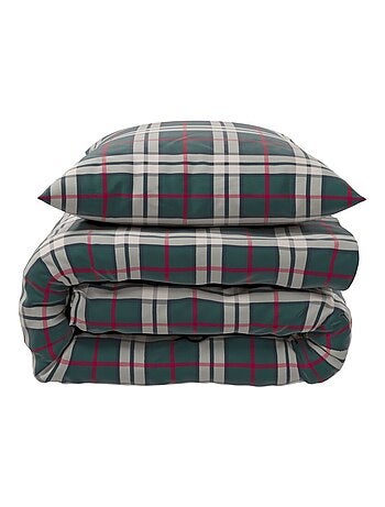 Parure de lit flanelle à carreaux Noël