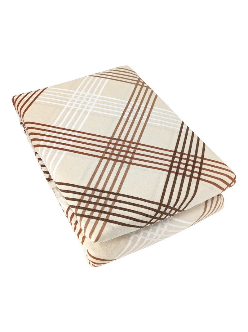 Parure de lit flanelle ARTHUR Beige/Noir - Kiabi