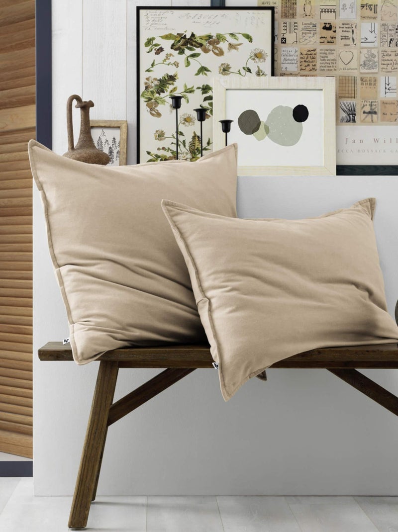 Parure de lit flanelle Beige - Kiabi