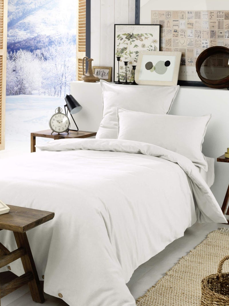 Parure de lit flanelle Blanc - Kiabi