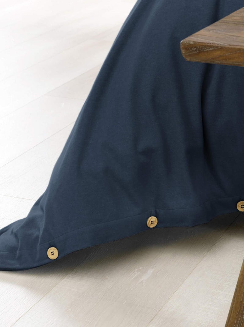 Parure de lit flanelle Bleu marine - Kiabi