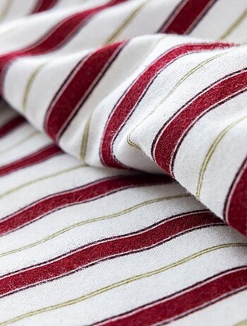 Parure de lit flanelle coton à rayures