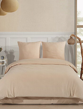 Parure de lit Flanelle de coton beige