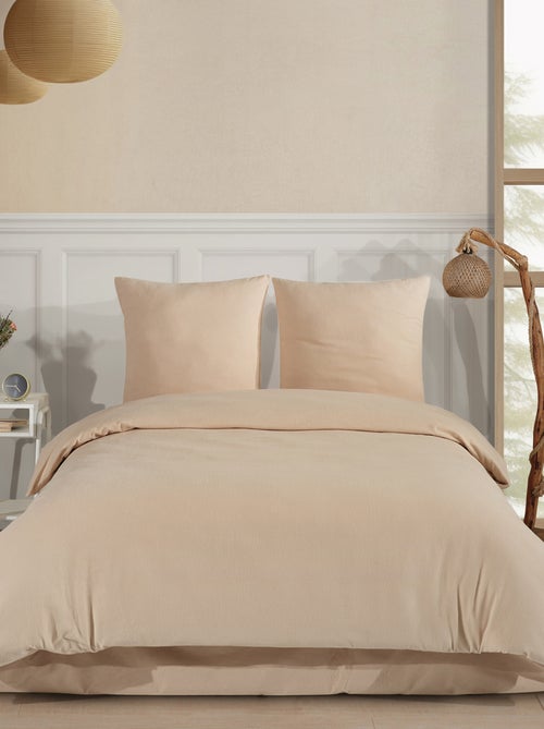 Parure de lit Flanelle de coton beige - Kiabi Parure de lit Flanelle de coton beige - Kiabi