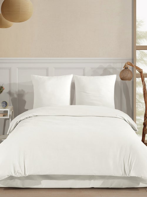 Parure de lit Flanelle de coton blanc - Kiabi Parure de lit Flanelle de coton blanc - Kiabi