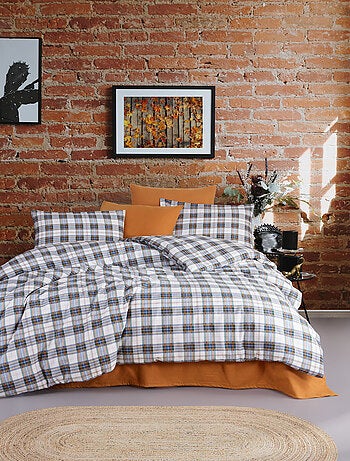 Parure de lit Flanelle de coton imprimé "Cosy vert