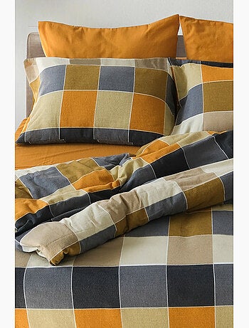 Parure de lit Flanelle de coton imprimé "Echo-Ambre
