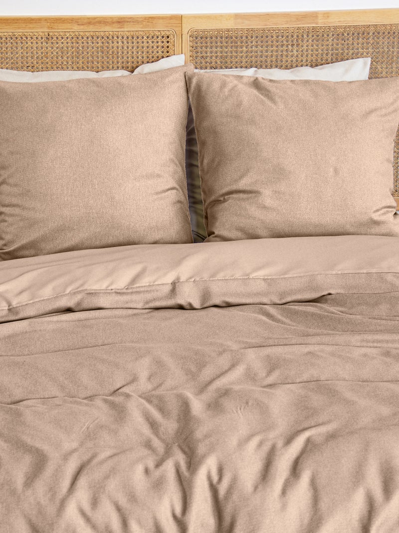Parure de lit flanelle douce et confort Beige - Kiabi
