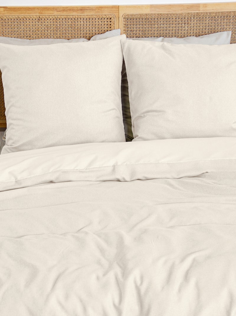 Parure de lit flanelle douce et confort Crème - Kiabi